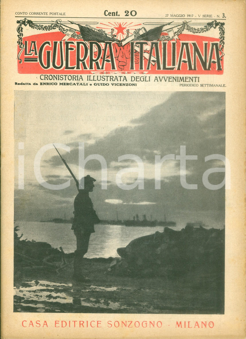Giornale, rivista storica 1917 LA GUERRA ITALIANA WW1 L arsenale di POLA bombardato Rivista ILLUSTRATA 1