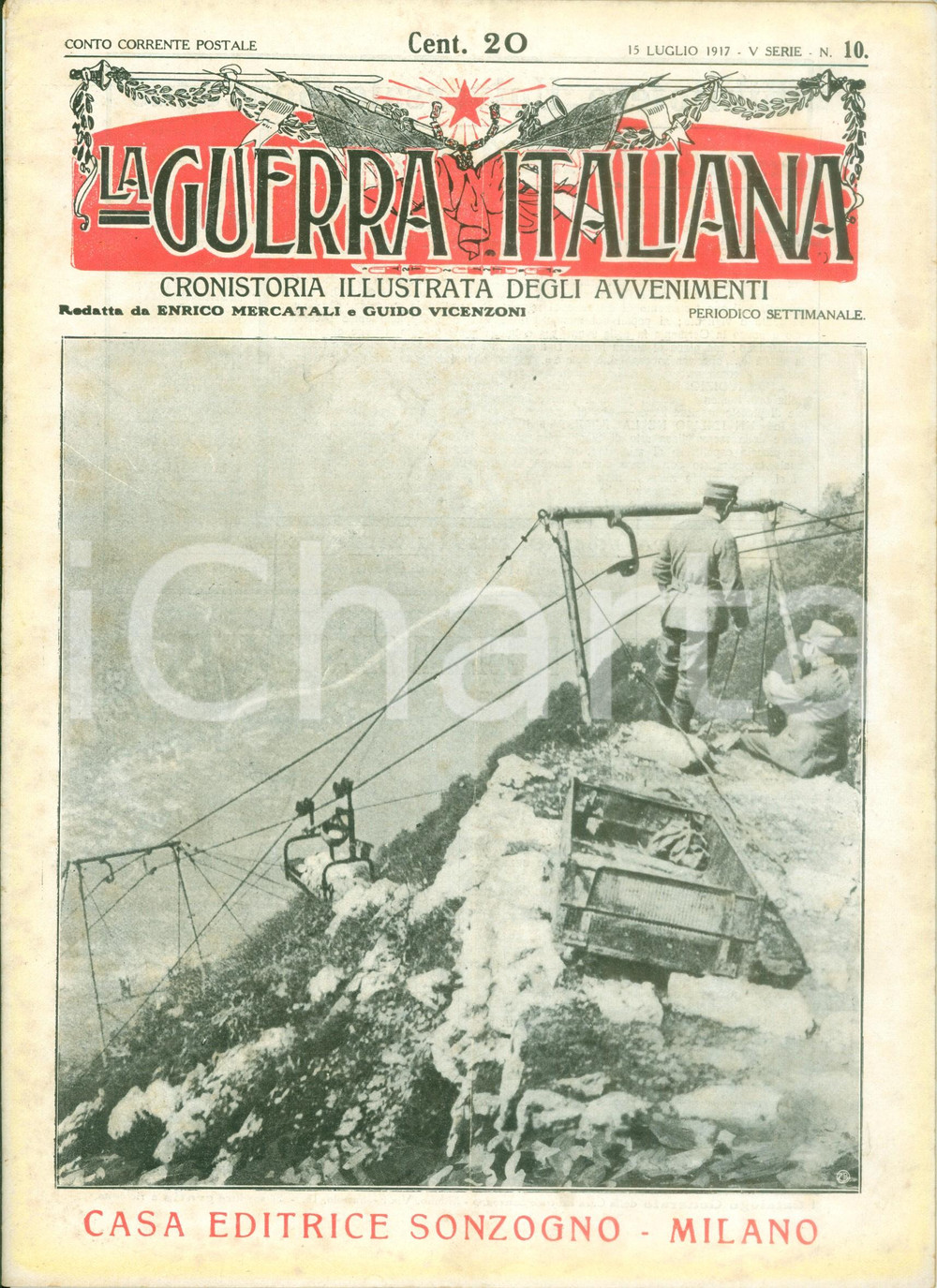 Giornale, rivista storica 1917 LA GUERRA ITALIANA WW1 Combattimenti sul fronte Trentino e Carnico Rivista 1