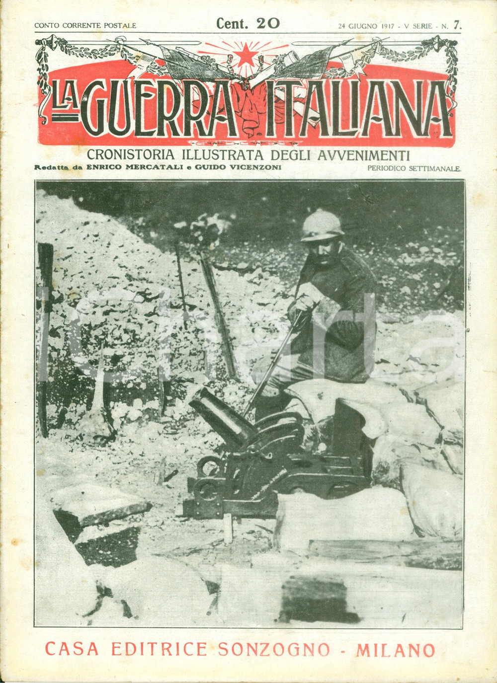 Giornale, rivista storica 1917 LA GUERRA ITALIANA WW1 Accanimento della battaglia sul CARSO Rivista 1