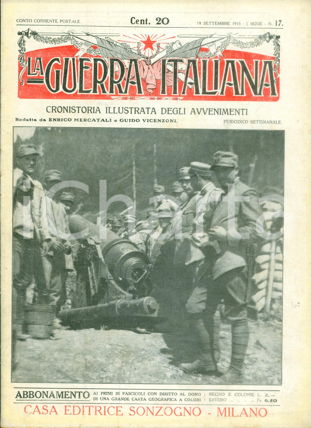Giornale, rivista storica 1915 LA GUERRA ITALIANA WW1 RONCEGNO distrutta CORTINA conquistata Rivista 1