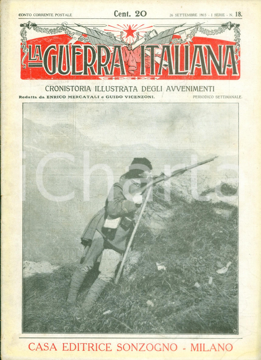 Giornale, rivista storica 1915 LA GUERRA ITALIANA WW1 Il bombardamento di MALBORGHETTO Rivista ILLUSTRATA 1