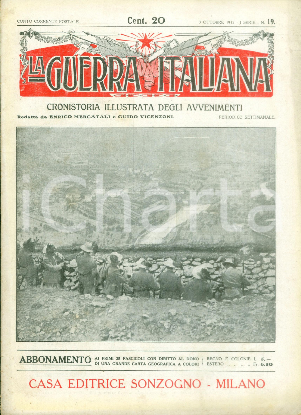 Giornale, rivista storica 1915 LA GUERRA ITALIANA WW1 Svolgimento della battaglia di PLAVA Rivista 1