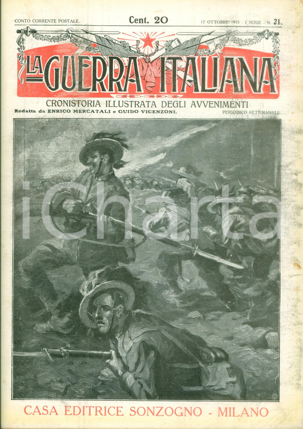 Giornale, rivista storica 1915 LA GUERRA ITALIANA WW1 La figura e la famiglia del Generale CADORNA Rivista 1