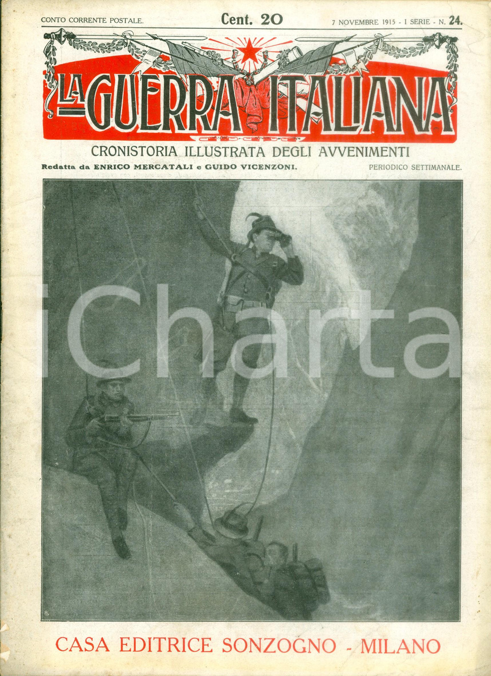 Giornale, rivista storica 1915 LA GUERRA ITALIANA WW1 Gli eccessi della tirannide austriaca Rivista 1
