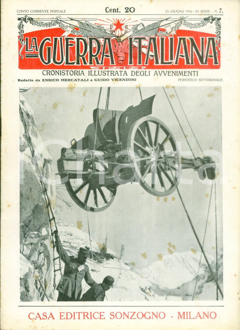 Giornale, rivista storica 1916 LA GUERRA ITALIANA WW1 La Battaglia dei Sette Comuni Rivista ILLUSTRATA 1