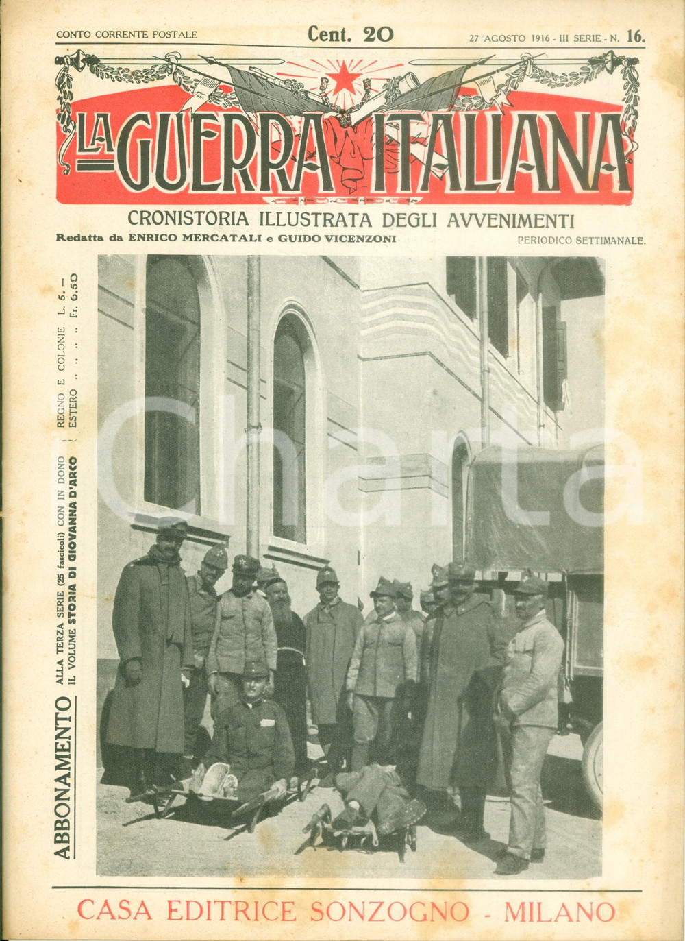 Giornale, rivista storica 1916 LA GUERRA ITALIANA WW1 L importanza della vittoria sul CARSO Rivista 1
