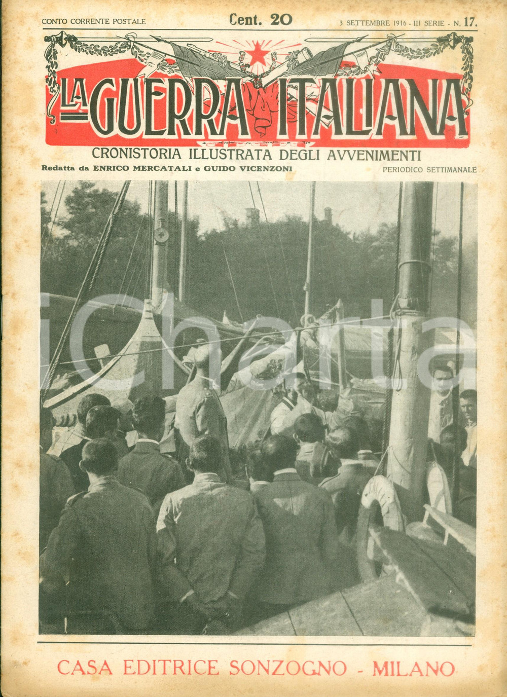 Giornale, rivista storica 1916 LA GUERRA ITALIANA WW1 Continua la guerra sul fronte dell ISONZO Rivista 1