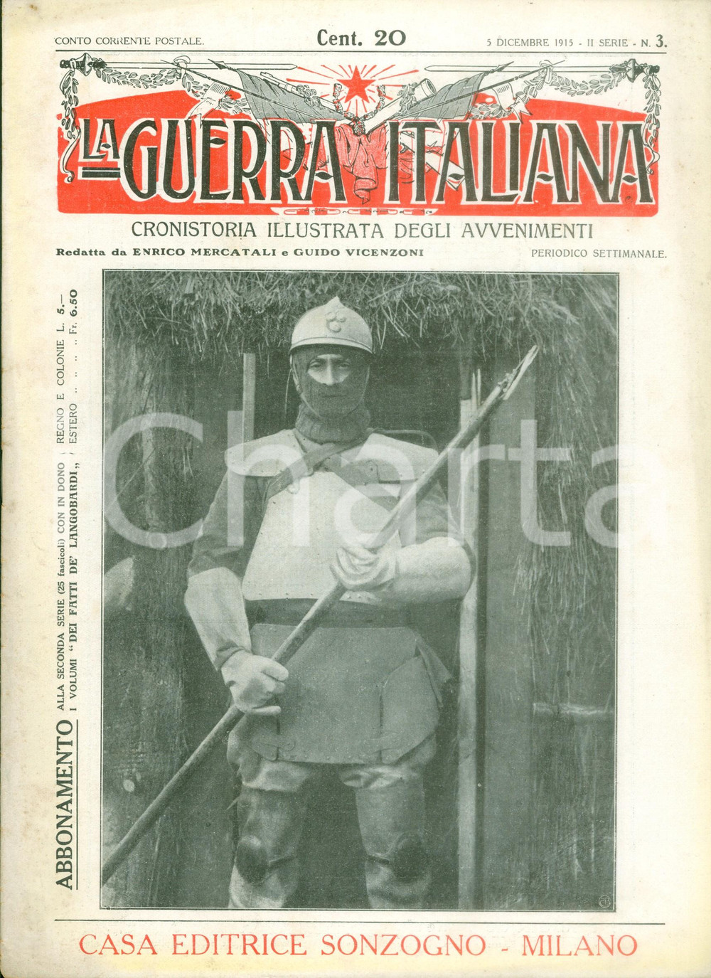 Giornale, rivista storica 1915 LA GUERRA ITALIANA WW1 Battaglie a ZAGORA sulle soglie di GORIZIA Rivista 1