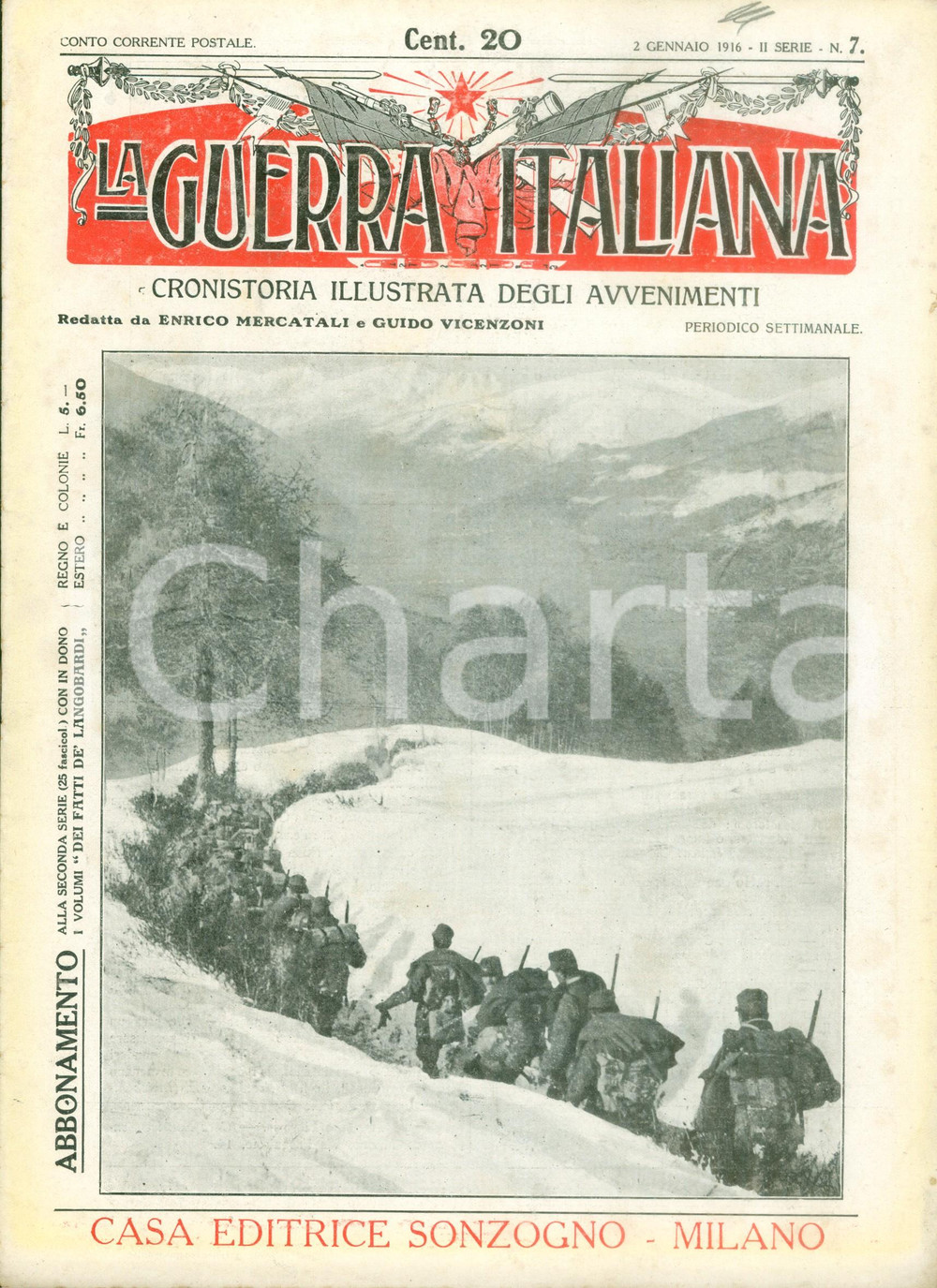 Giornale, rivista storica 1916 LA GUERRA ITALIANA WW1 La lotta nella conca di BEZZECCA Rivista ILLUSTRATA 1