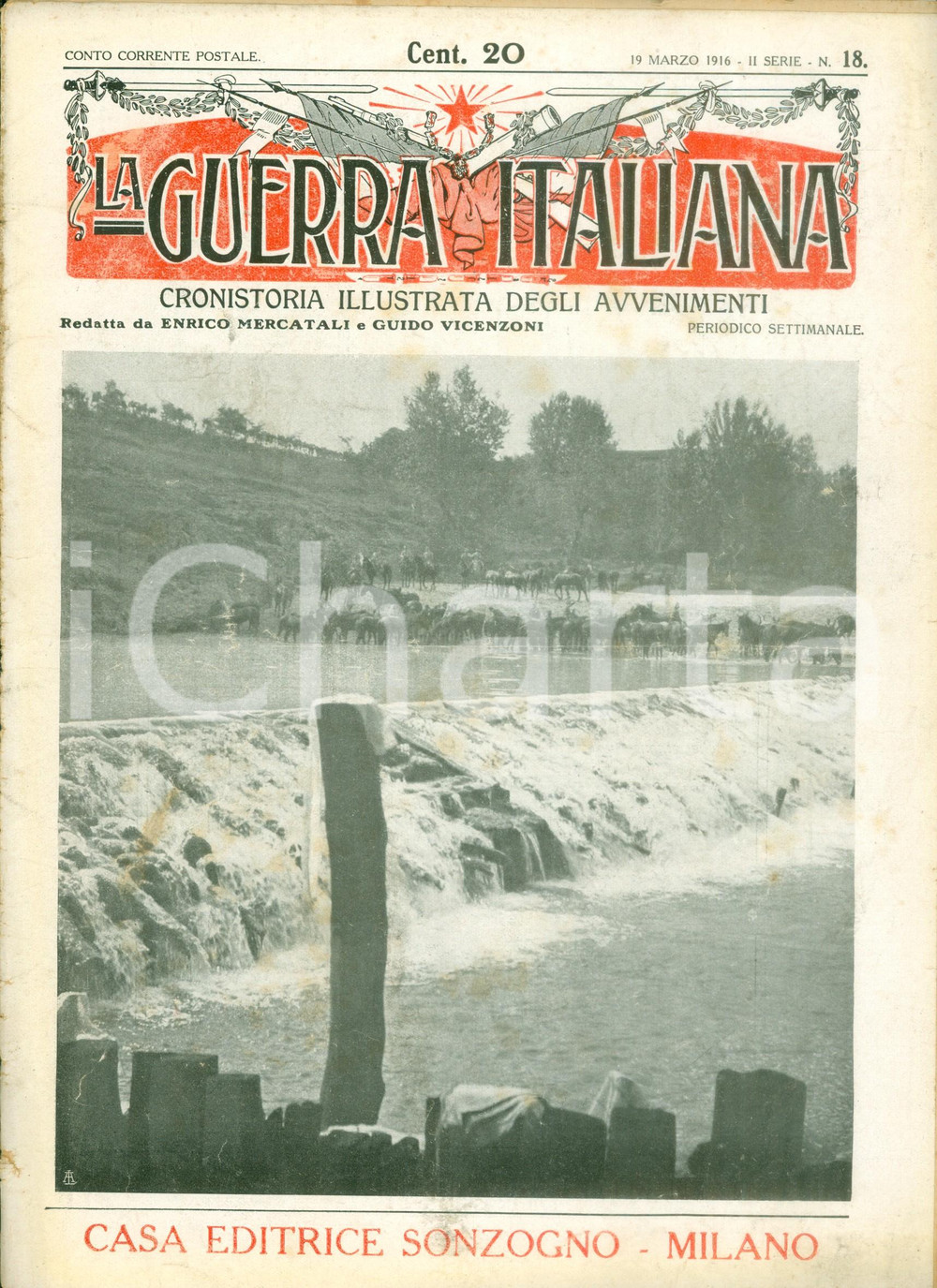 Giornale, rivista storica 1916 LA GUERRA ITALIANA WW1 La guerra nell ADRIATICO Rivista DANNEGGIATA 1