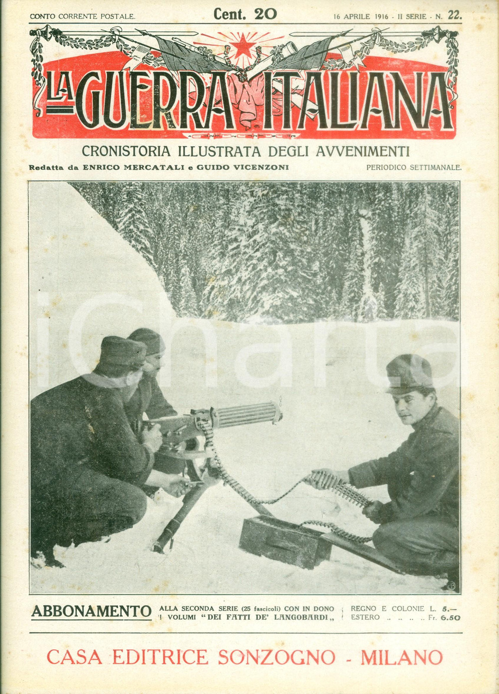 Giornale, rivista storica 1916 LA GUERRA ITALIANA WW1 Utilizzi e funzioni del DRAKENBALLON Rivista 1