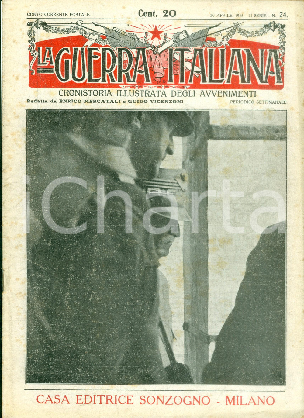 Giornale, rivista storica 1916 LA GUERRA ITALIANA WW1 Paesi redenti nelle vallate ADIGE e BRENTA Rivista 1