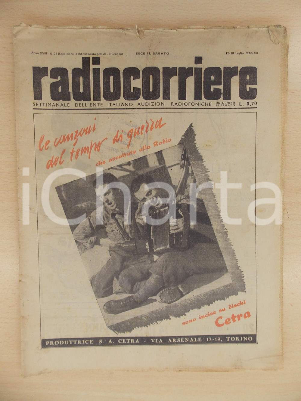 Giornale, rivista storica 1942 RADIOCORRIERE EIAR Avanzata dell Asse in EGITTO Dischi CETRA Giornale 1