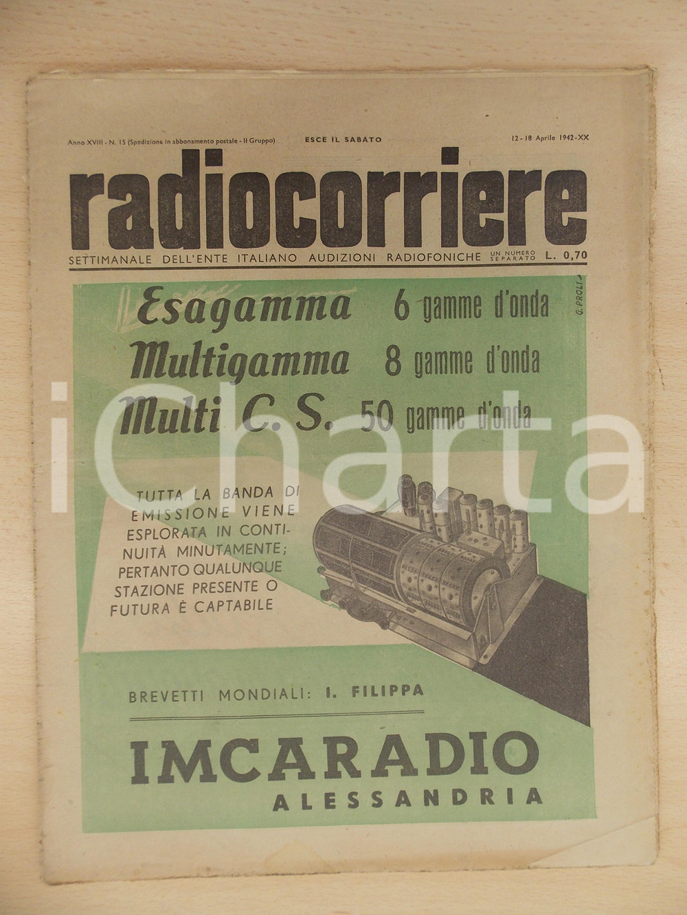 Giornale, rivista storica 1942 RADIOCORRIERE EIAR La strada della BIRMANIA Imcaradio ALESSANDRIA 1