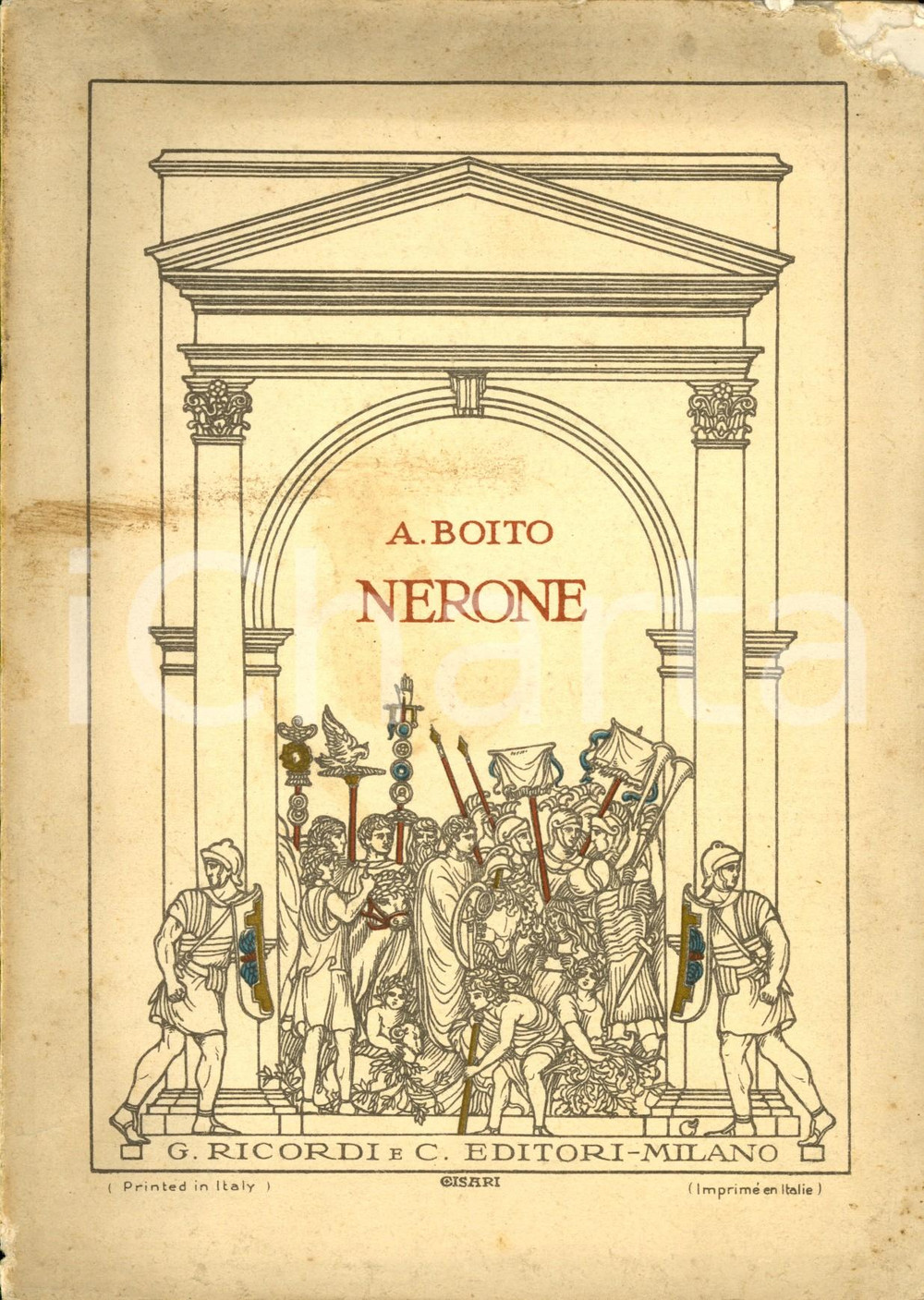 Oggetto da collezione cartaceo 1926 Arrigo BOITO Nerone  Tragedia in 4 atti Libretto ed. RICORDI Milano 1