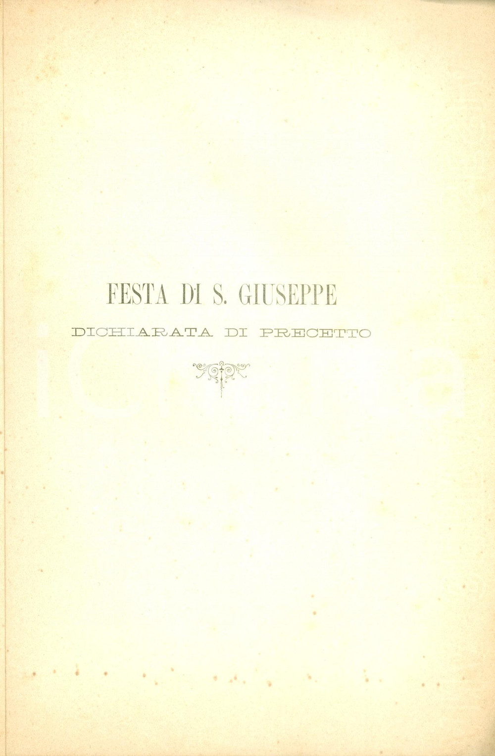 Libro, pubblicazione d epoca 1891 TORINO Card. Gaetano ALIMONDA Festa di SAN GIUSEPPE dichiarata di precetto 1