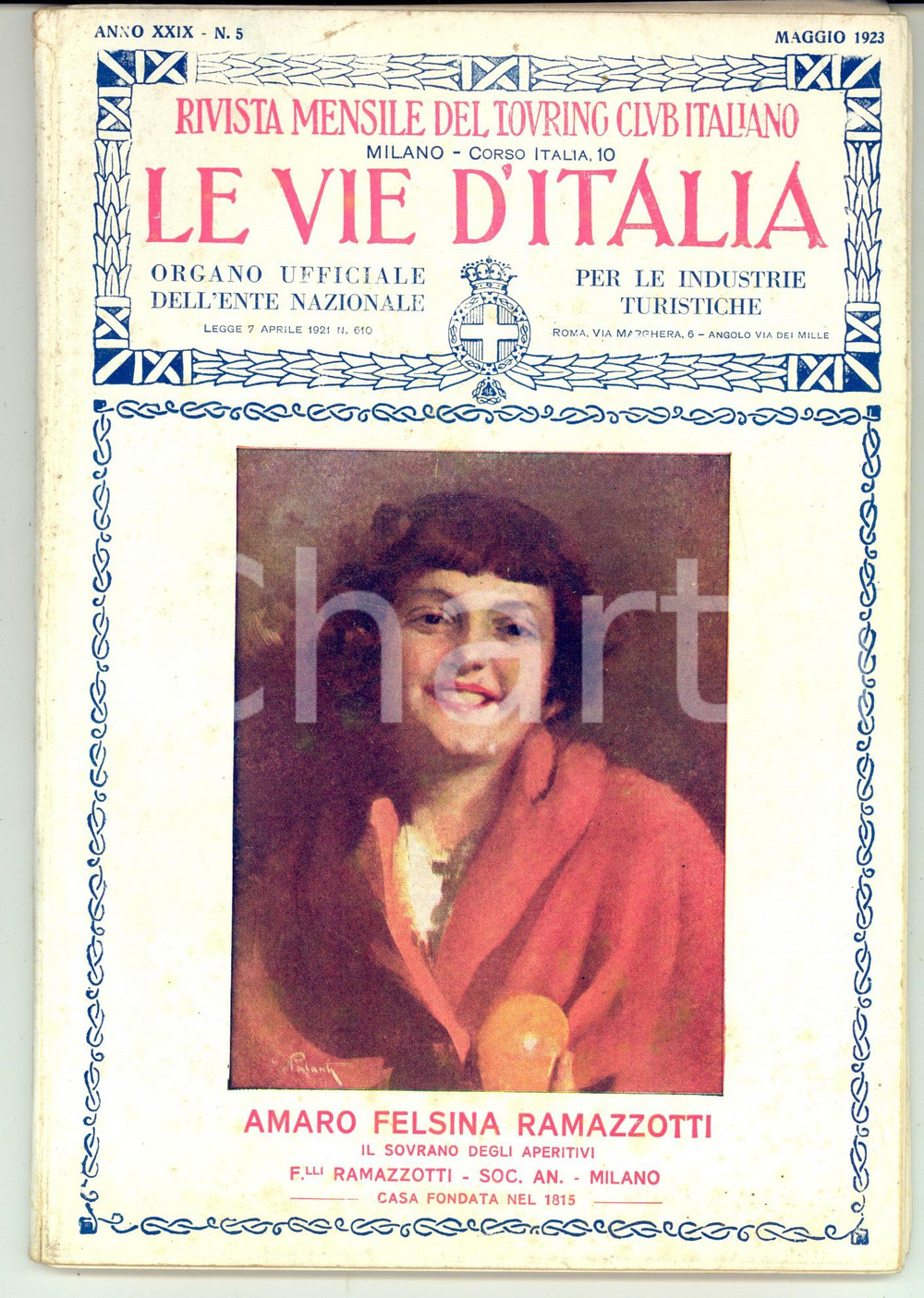 Giornale, rivista storica 1923 LE VIE D ITALIA TCI Festa della Croce all ASMARA  MASCAL Anno XXIX n°5 1