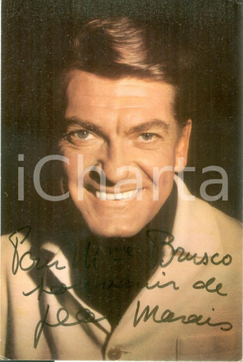 Autografo originale 1965 ca CINEMA Attore Jean MARAIS chante Jean COCTEAU Foto seriale con AUTOGRAFO 1