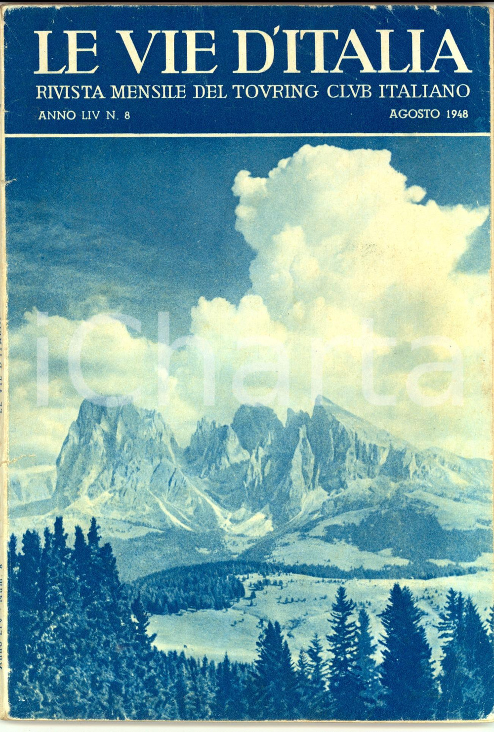 Giornale, rivista storica 1948 LE VIE D ITALIA TCI Mostra a PARMA dei dipinti noti e ignoti Anno LIV n. 8 1