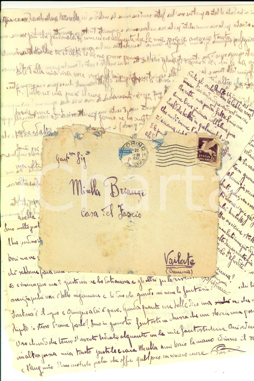 Autografo originale 1944 TORINO Sono poetico, ma quando mi prende l estro... Autografo Pietro RIGOLA 1