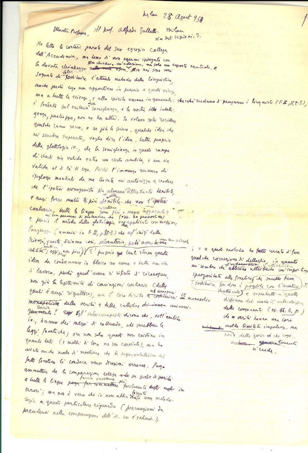 Autografo originale 1958 MILANO Paolo Ettore SANTANGELO e la sua opera di alta cultura Autografo 1