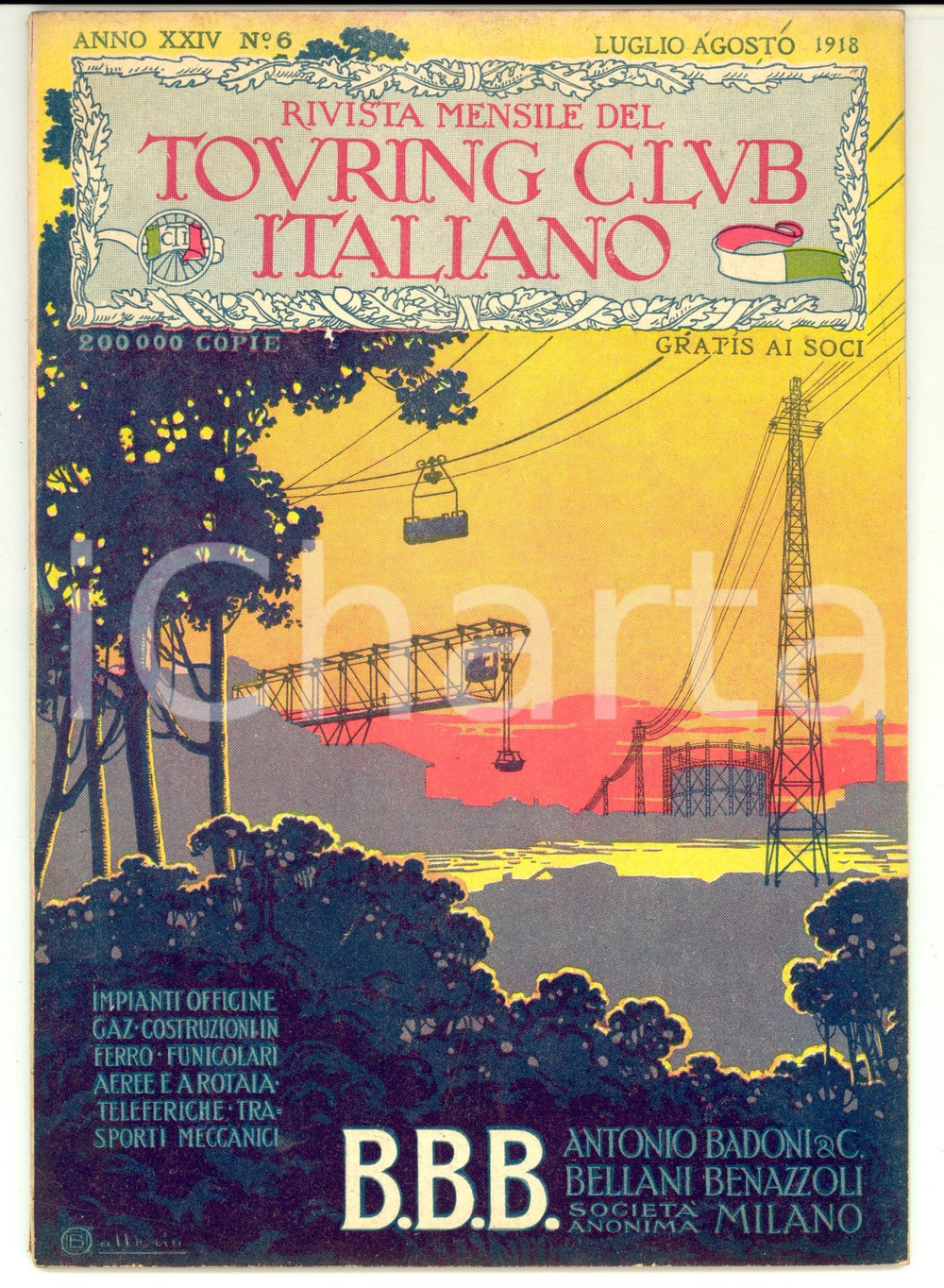 Giornale, rivista storica 1918 TOURING CLUB ITALIANO L opera della YMCA in Italia Rivista anno XXIV nÂ° 6 1