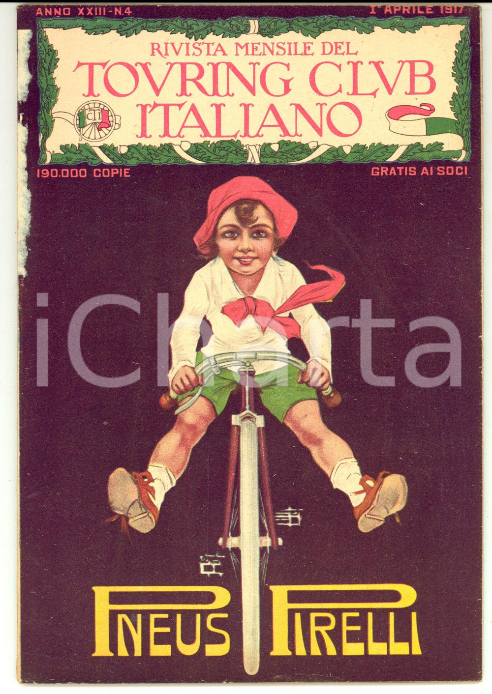 Giornale, rivista storica 1917 TOURING CLUB ITALIANO Economie della vittoria Riviste anno XXIII nÂ°4 1