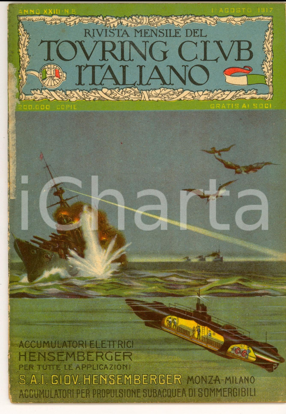 Giornale, rivista storica 1917 TOURING CLUB ITALIANO Antiche insegne d osteria Anno XXIII nÂ° 8 1