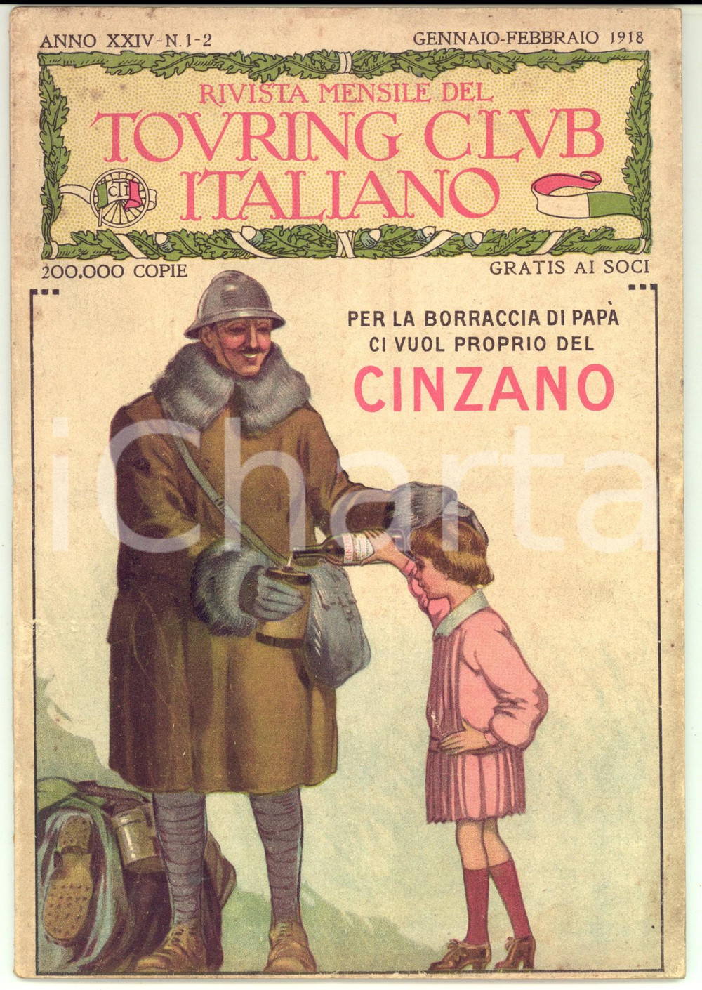 Giornale, rivista storica 1918 TOURING CLUB ITALIANO Ricostruzione abitazioni rurali nel dopoguerra nÂ° 12 1