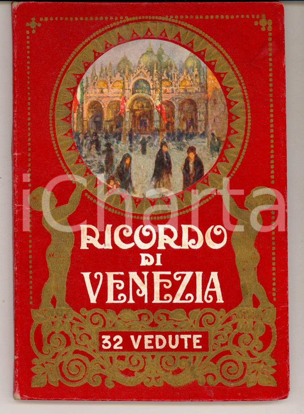 Materiale pubblicitario d’epoca 1930 ca VENEZIA Album ricordo illustrato con 32 vedute TURISMO VINTAGE 1