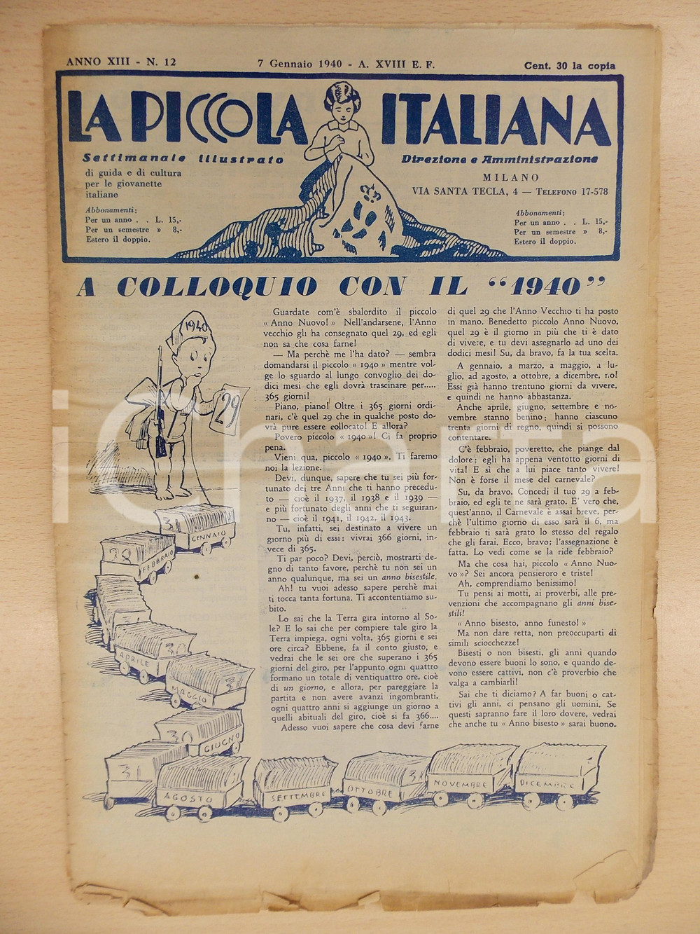 Giornale, rivista storica 1940 LA PICCOLA ITALIANA 10 anni di matrimonio dei Principi di Piemonte Rivista 1