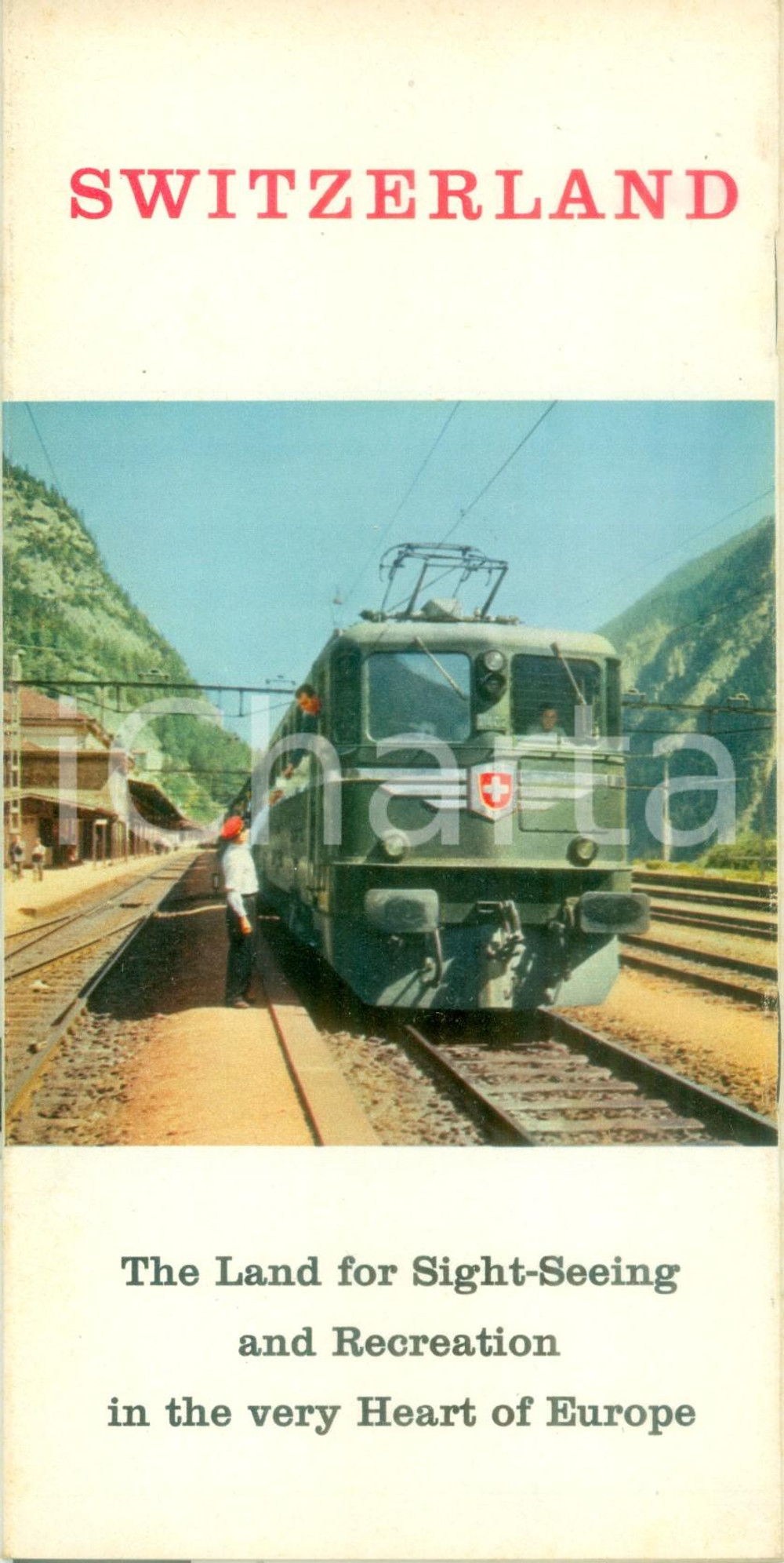 Materiale pubblicitario d’epoca 1970 ca SWITZERLAND The land for sightseeing Opuscolo ferroviario ILLUSTRATO 1