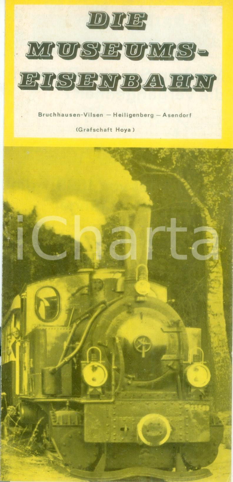 Materiale pubblicitario d’epoca 1970 DIE MUSEUMSEISENBAHN Linea ferroviaria da BRUCHHAUSEN ad ASENDORF 1
