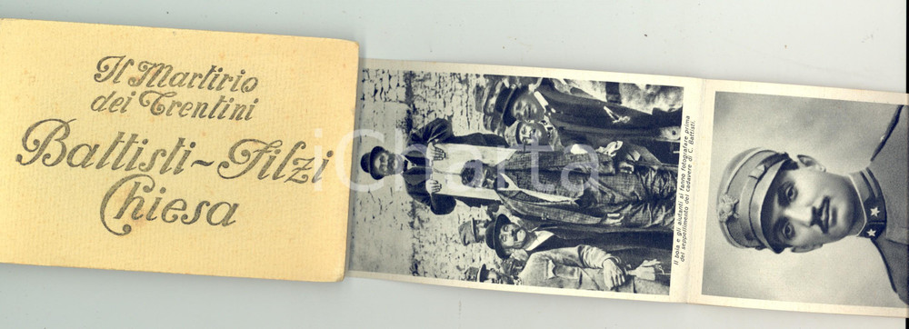 Cartolina originale da collezione 1920 ca Il martirio dei Trentini BATTISTI  FILZI  CHIESA Libretto 24 cartoline 1