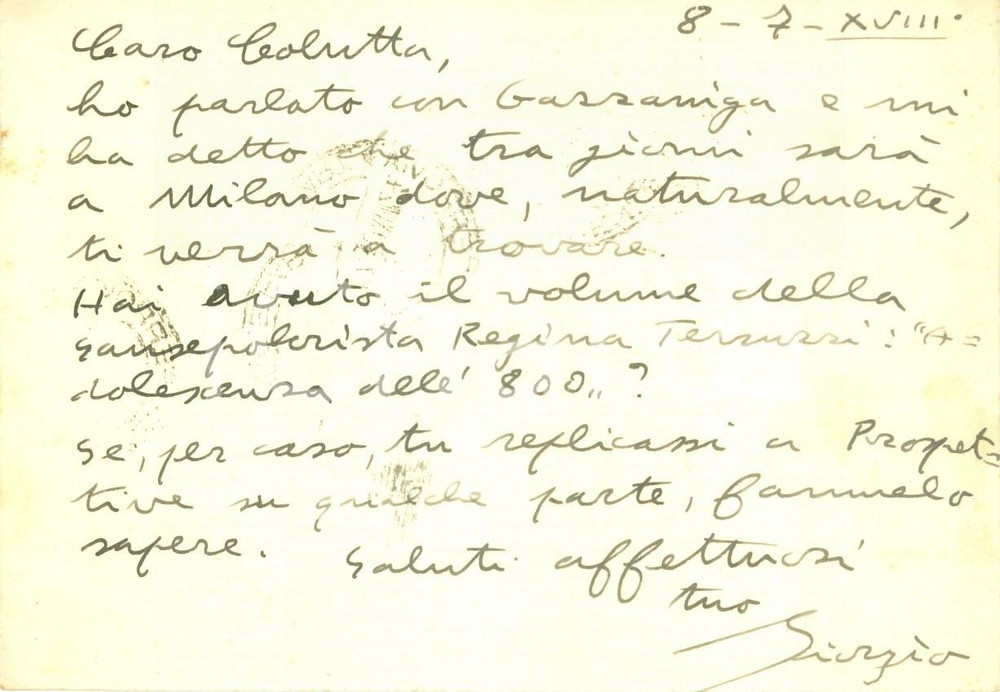 1940 FIRENZE Giorgio CARTEI Editrice VALLECCHI a Flavio COLUTTA *AUTOGRAFO