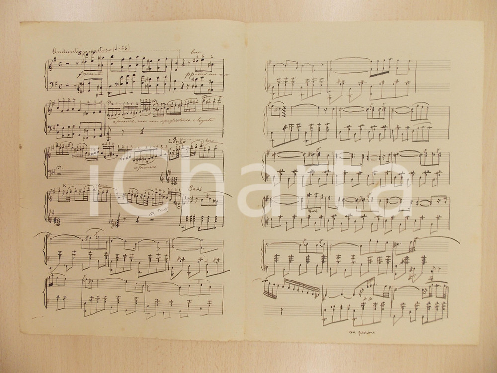 Oggetto da collezione cartaceo 1900 ca Giuseppe SILVESTRI SÃ©rÃ©nade d autrefois Spartito manoscritto COPIA 1