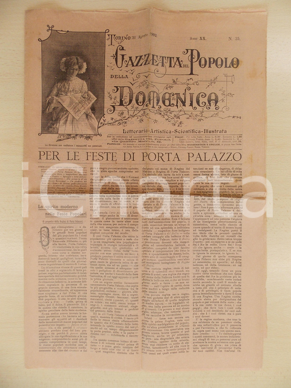Giornale, rivista storica 1902 TORINO Gazzetta del Popolo della Domenica  Festa mercato di PORTA PALAZZO 1