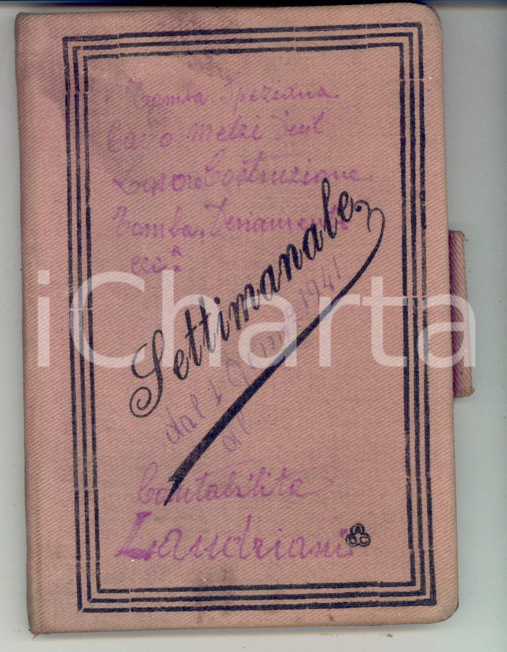 Documento originale, autentico 1941 GAGGIANO Ditta LANDRIANI Settimanale paghe per operai lavori idraulici 1