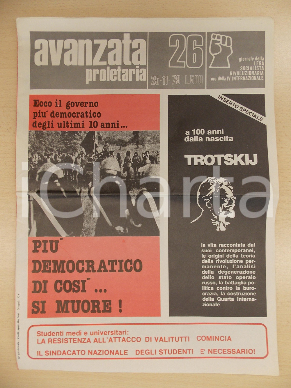 Giornale, rivista storica 1979 AVANZATA PROLETARIA Lev TROTSKIJ a cento anni dalla nascita Giornale 1