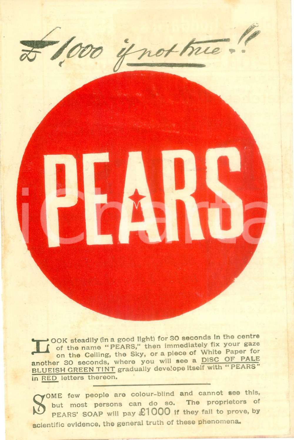 Materiale pubblicitario d’epoca 1880 ca LONDON Great English Complexion PEARS SOAP Opuscolo ILLUSTRATO 1