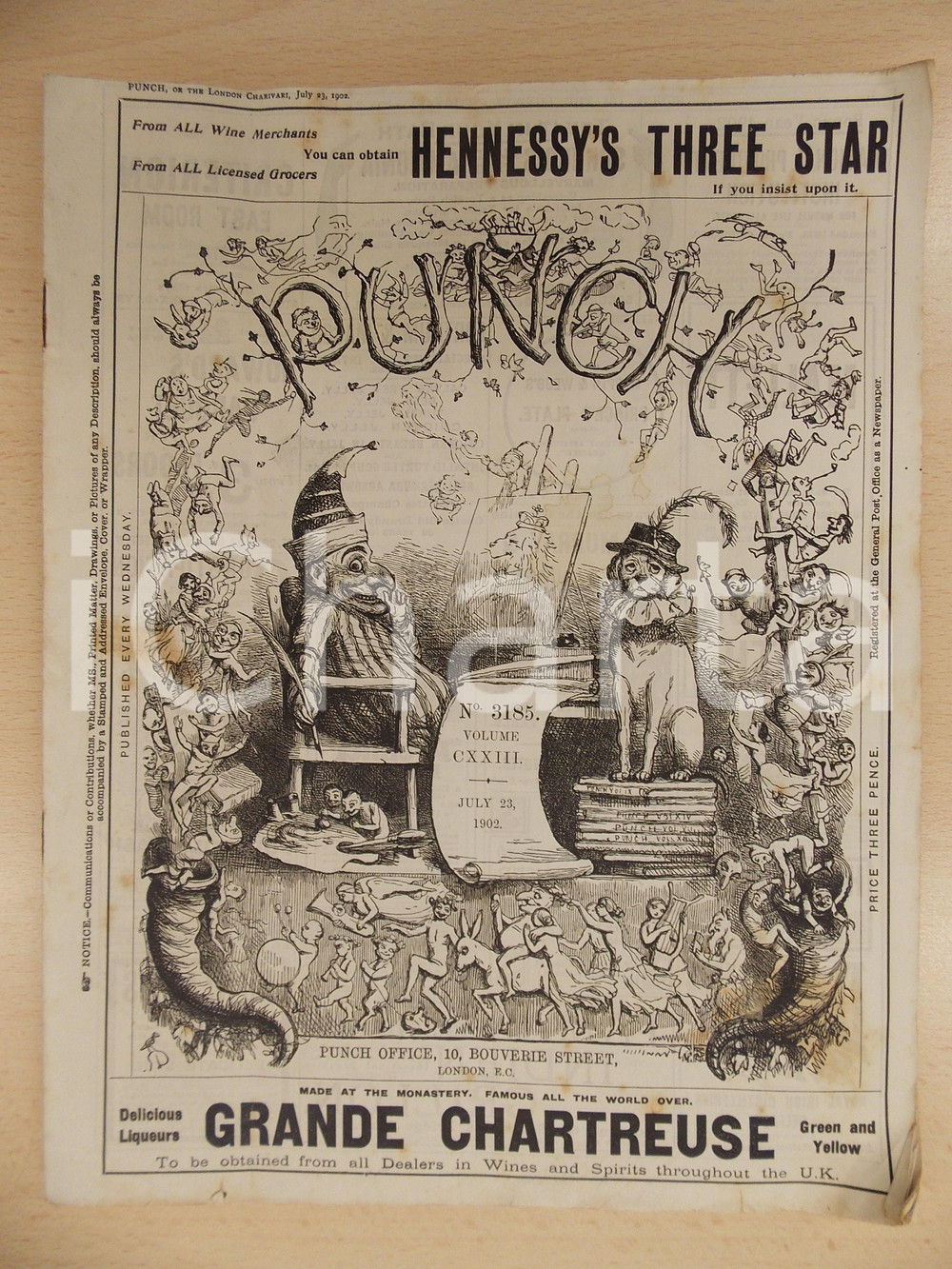 Giornale, rivista storica 1902 LONDON Rivista PUNCH n. 3185 Giornale satirico ILLUSTRATO 1