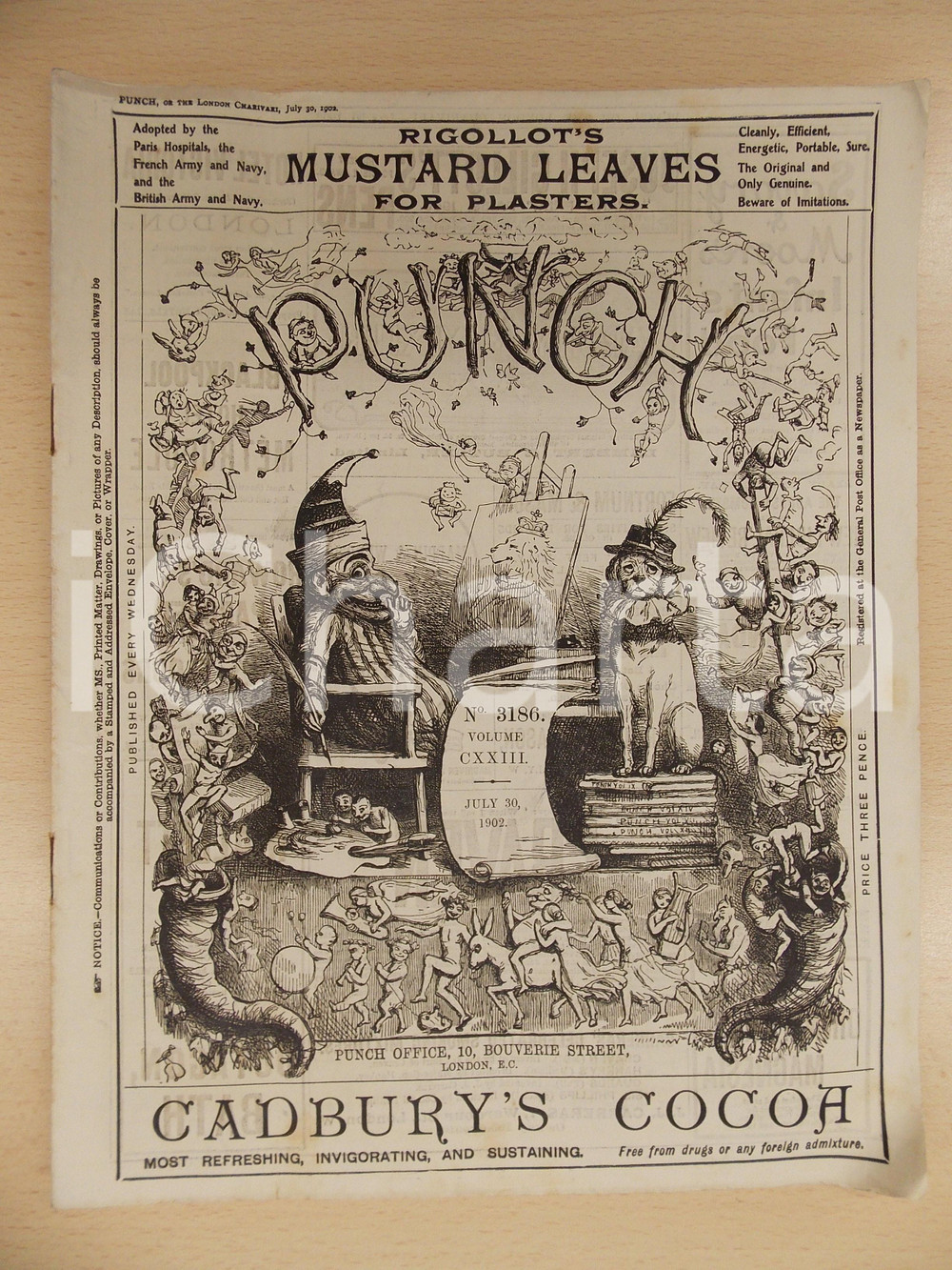 Giornale, rivista storica 1902 LONDON Rivista PUNCH n. 3186 Giornale satirico ILLUSTRATO 1