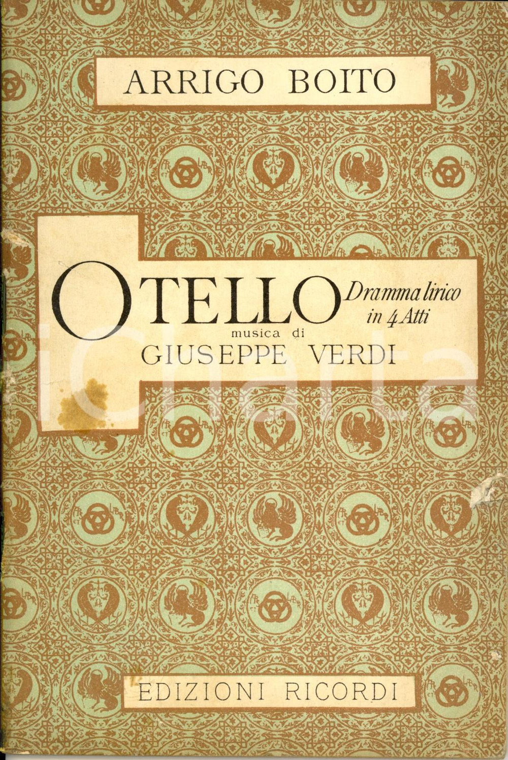 Oggetto da collezione cartaceo 1914 Giuseppe VERDI Arrigo BOITO Otello  Dramma lirico in 4 atti Ed. RICORDI 1