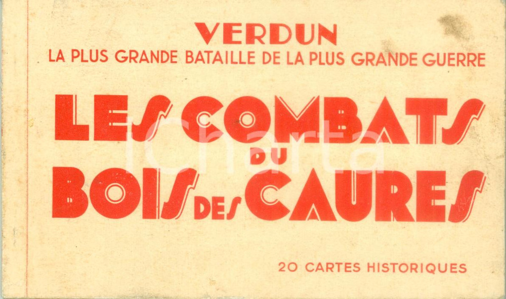 Cartolina originale da collezione 1927 VERDUN Les combats du BOIS DES CAURES 20 cartoline storiche LÃ©on POIRIER 1