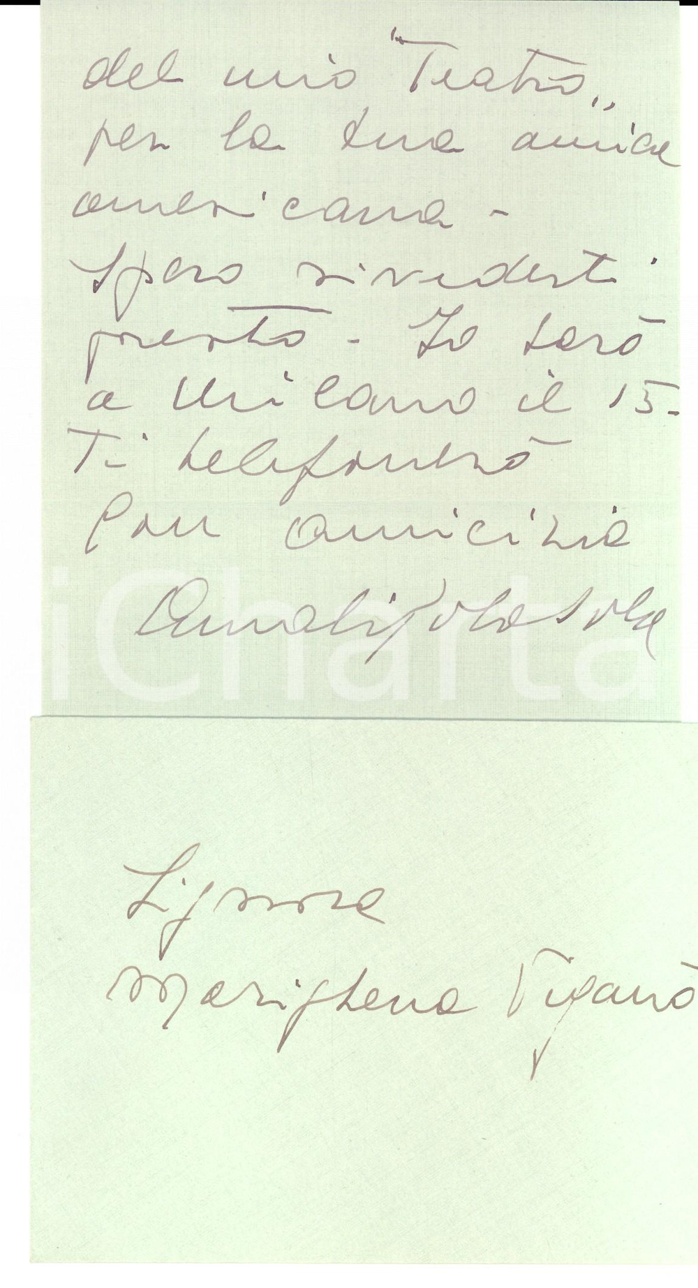 Autografo originale 1960 ca OLGIATE MOLGORA Amalia GOLA SOLA promette volume a un amica AUTOGRAFO 1