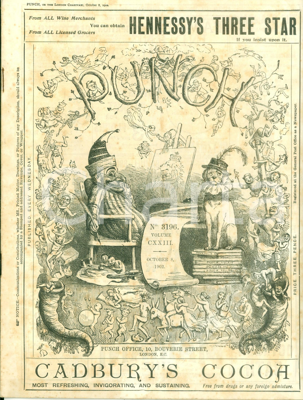 Giornale, rivista storica 1902 LONDON Rivista PUNCH n. 3196 Giornale satirico ILLUSTRATO 1
