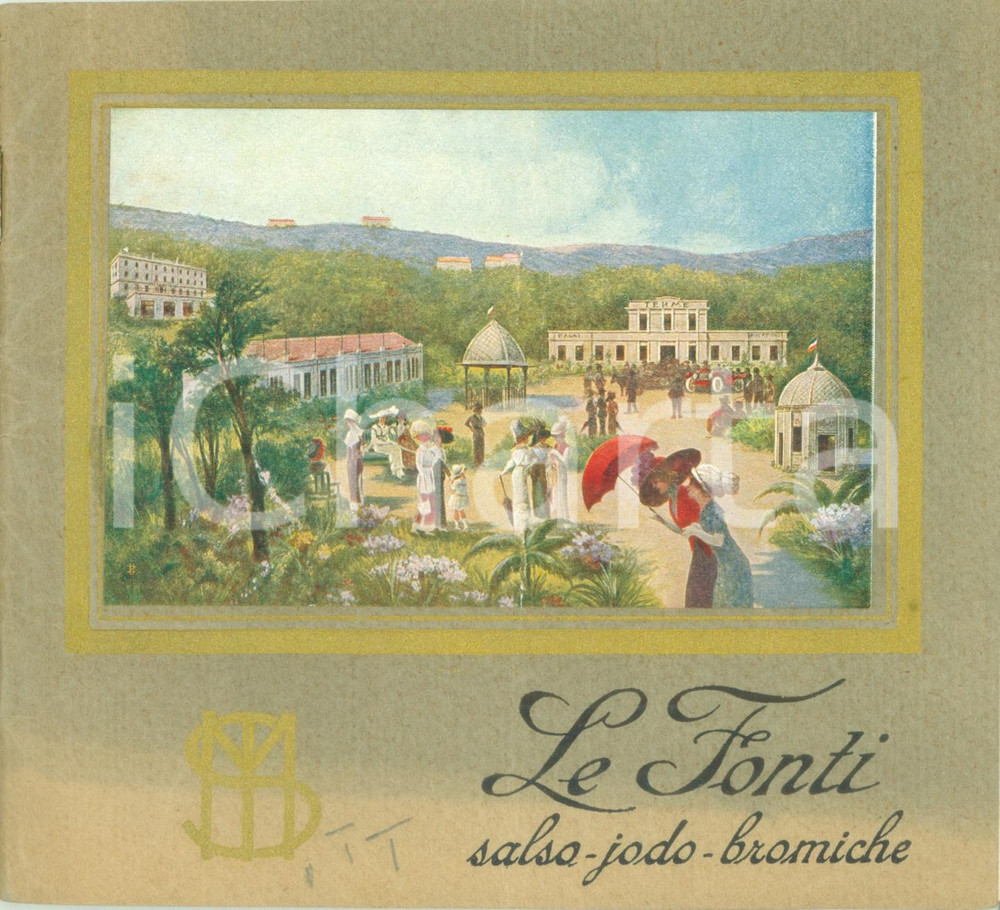 Materiale pubblicitario d’epoca 1920 ca MIRADOLO TERME PV Le fonti salsojodobromiche Opuscolo ILLUSTRATO 1