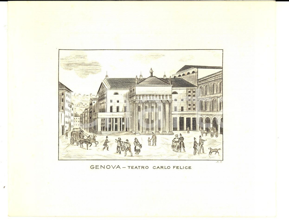 Oggetto da collezione cartaceo 1970 ca GENOVA Teatro CARLO FELICE Biglietto auguri VECCHI & C. PIAM 1