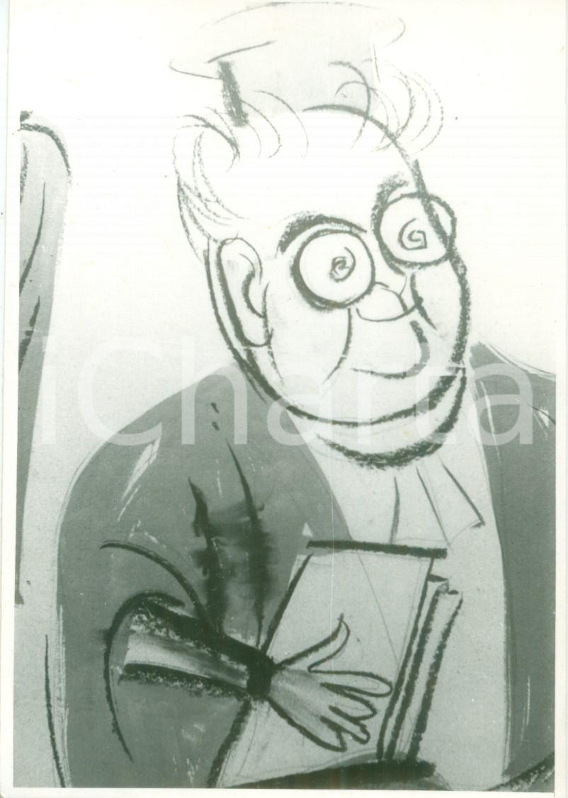 Fotografia d epoca originale 1962 VIAREGGIO Uberto BONETTI Caricatura di Francesco FLORA Fotografia coeva 1