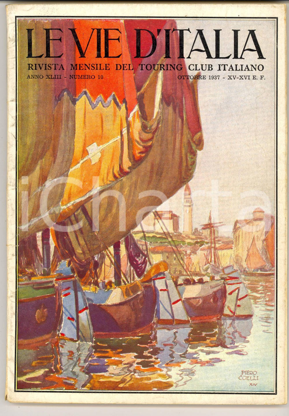 1937 LE VIE D'ITALIA TCI XXV Anniversario Giardino Zoologico Roma *Rivista nÂ°10 DATA: ottobre 1937LUOGO: MILANOTITOLO: LE VIE D'ITALIA - RIVISTA MENSILE DELLA CONSOCIAZIONE TURISTICA ITALIANA  Anno XLIII n. 10  DESCRIZIONE: Rivista di viaggi d'epoca. All'interno, articoli su Galla Sidama e sul XXV anniversario del Giardino Zoologico di Roma. Numerose illustrazioni e pubblicit&agrave; d'epoca all'interno.  EDITORE: Consociazione Turistica Italiana - Milano  PAGINE: 100  FORMATO: cm 17 x 24  CONDIZIONI: buone (ma piccolo taglio al dorso).  Rivista d'epoca, originale, autentica.     originale e autentica 1